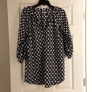 Mud pie size small black white tunic